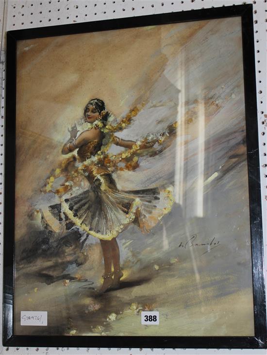 Painting of a 1920s Jazz age dancer, signed